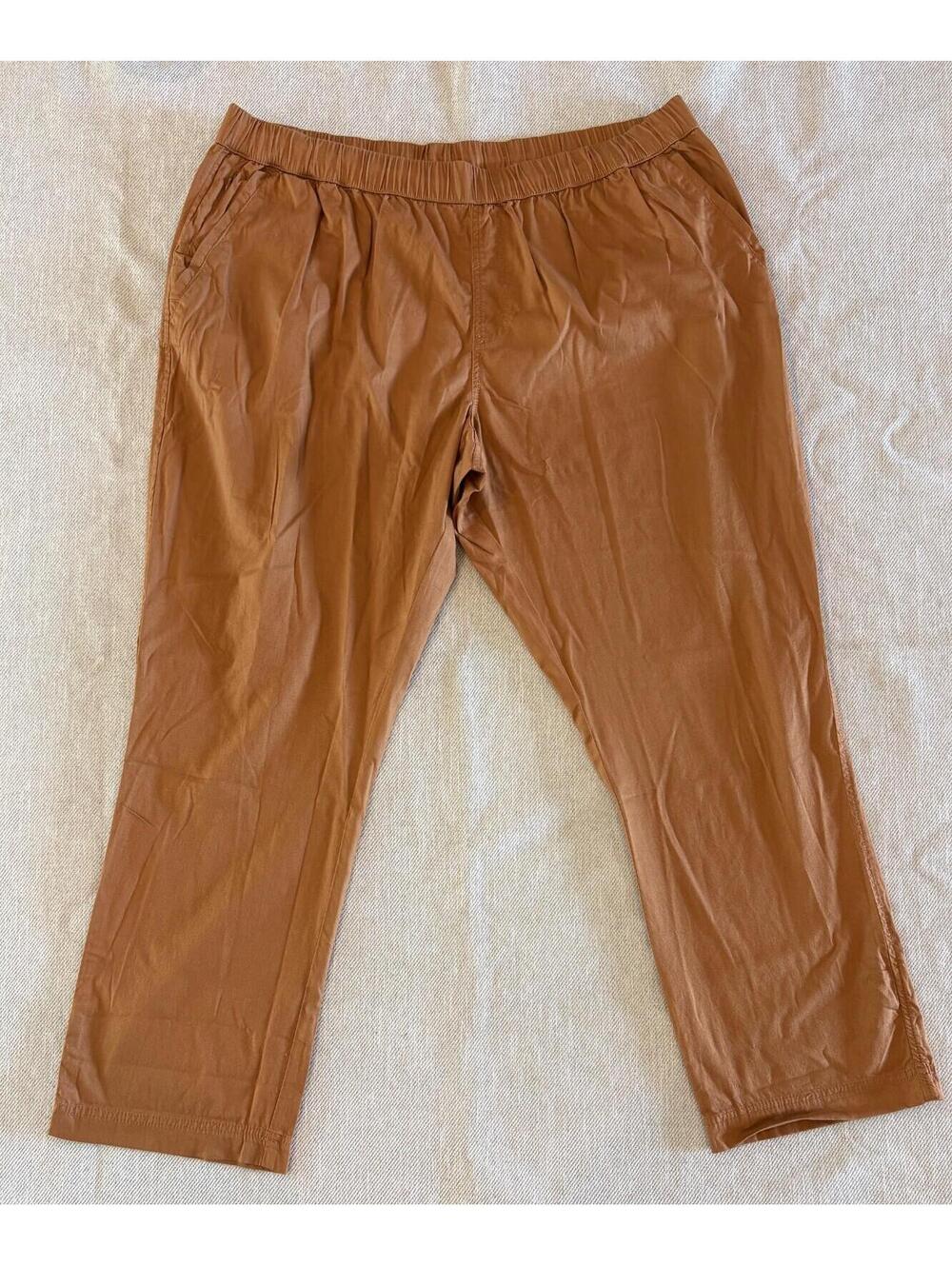 NWOT Pact Organic Cotton Coastal Pants Mens XXL Cedar Brown Elastic Waist